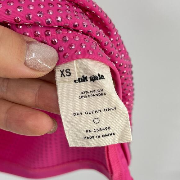 Cult Gaia | Nicole Dress in Dragonfruit Cut Out Asymmetrical Mini Dress XS - Picture 14 of 15